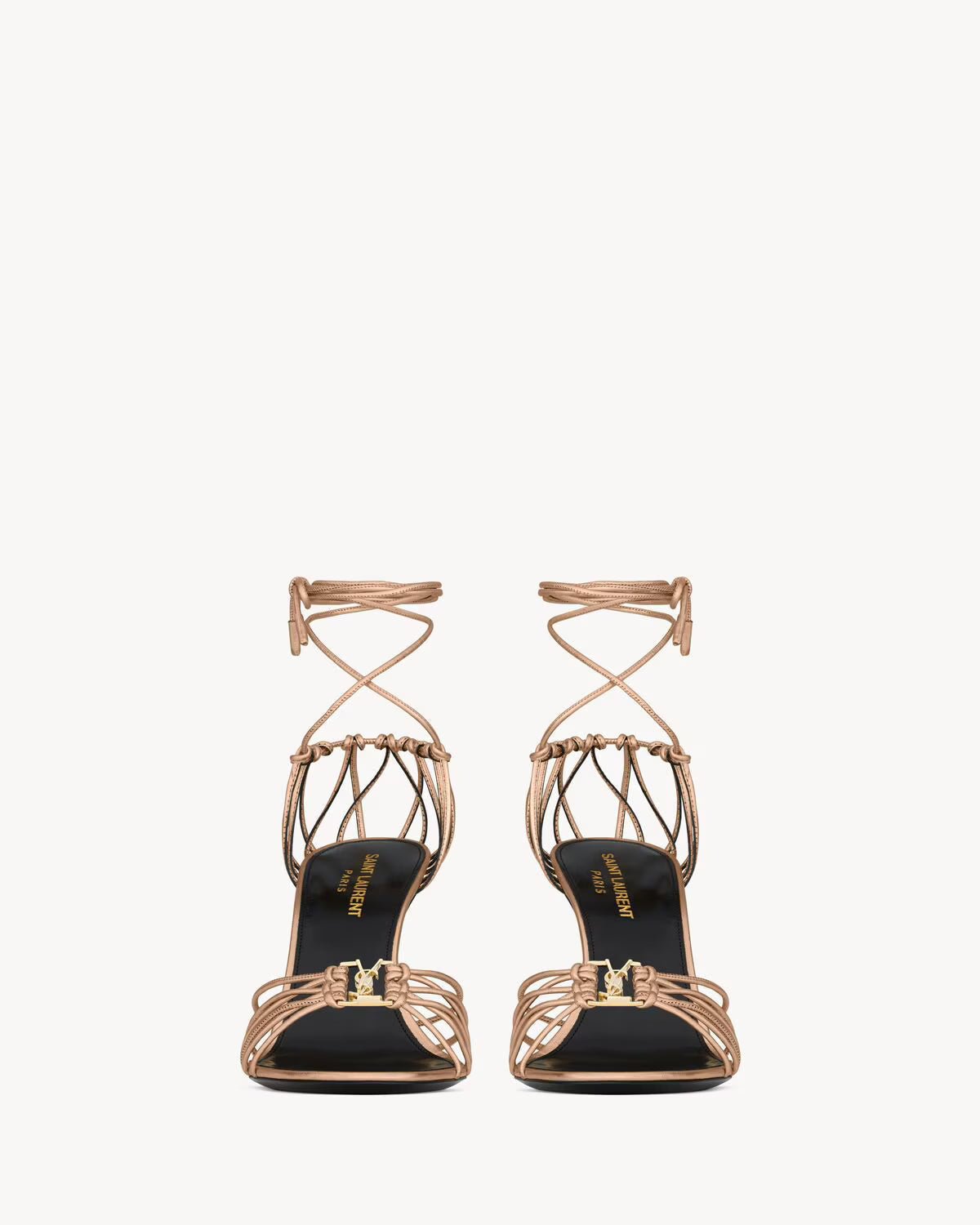 BABYLONE sandals in metallic leather