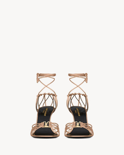 BABYLONE sandals in metallic leather