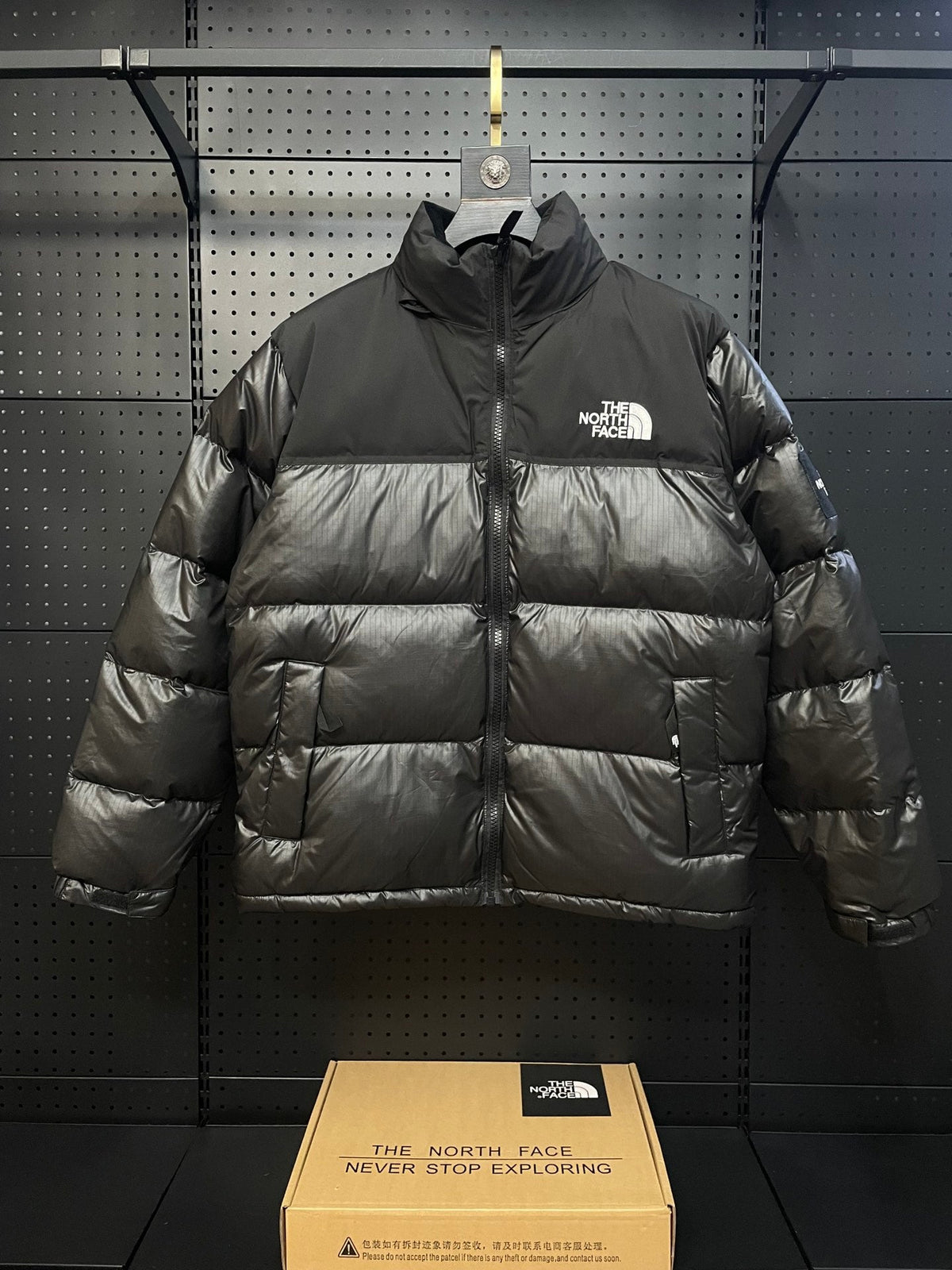 Nuptse Puffer Jacket In Black Shiny Colors