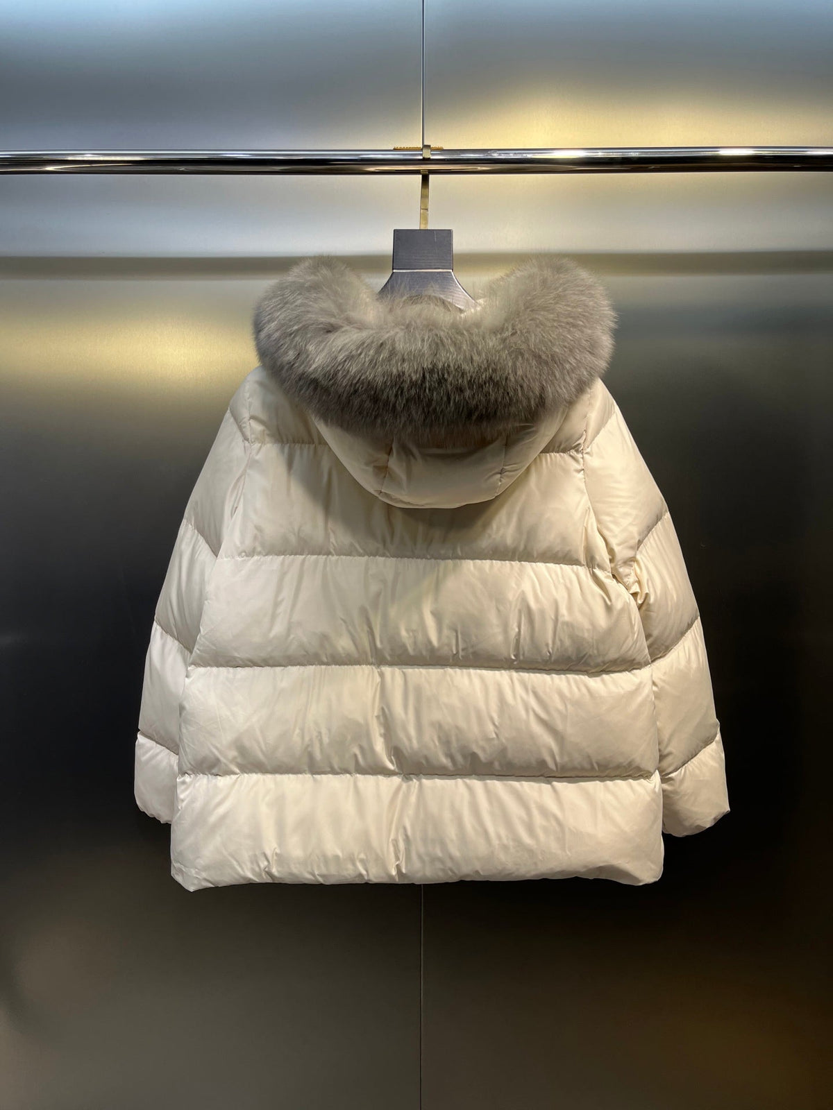 Shearling-Trimmed Short Down Jacket