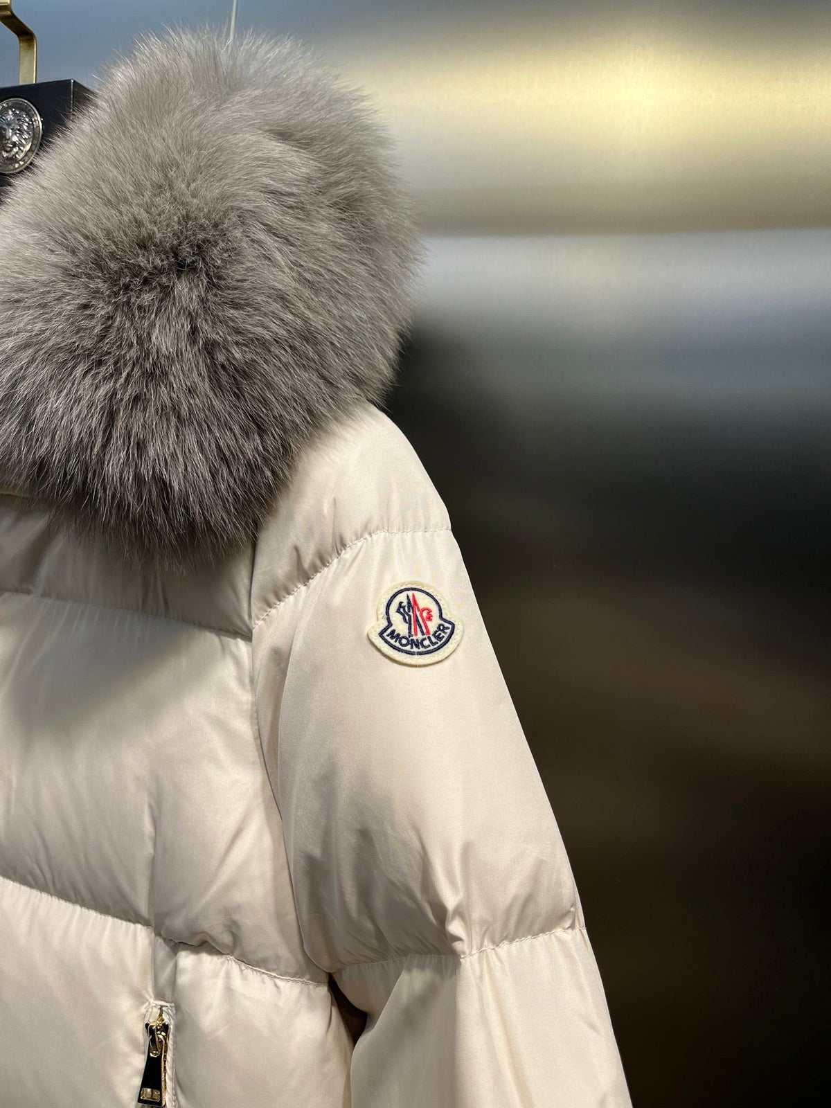 Shearling-Trimmed Short Down Jacket