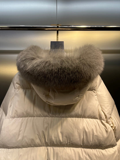 Shearling-Trimmed Short Down Jacket