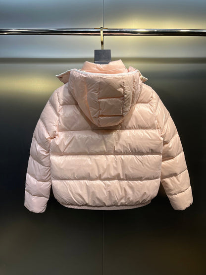 Andro Hooded Short Down Jacket In Pink