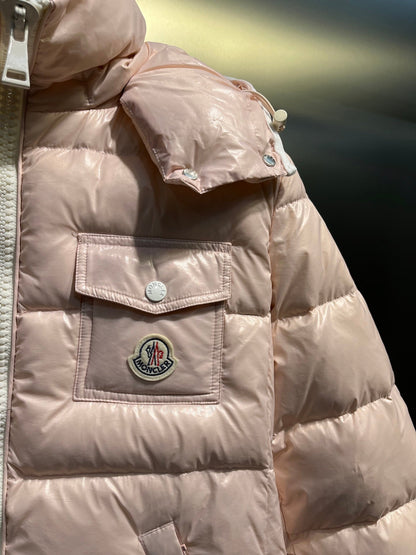 Andro Hooded Short Down Jacket In Pink