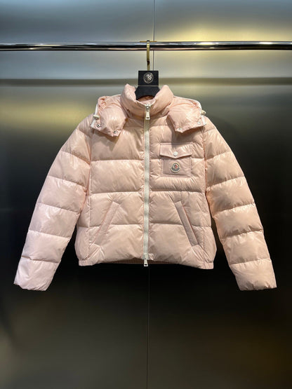 Andro Hooded Short Down Jacket In Pink