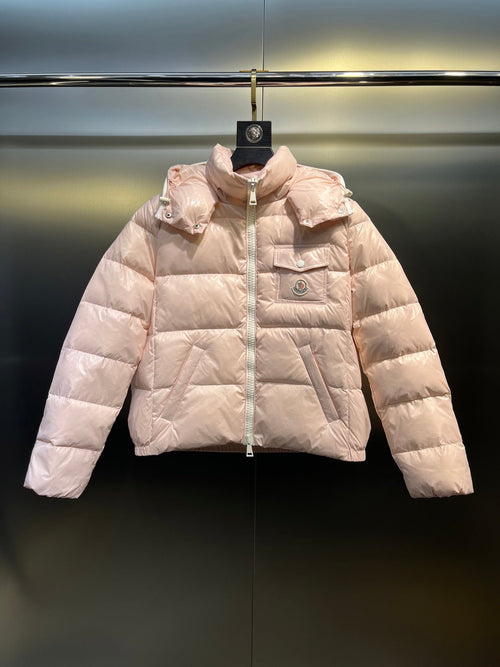 Andro Hooded Short Down Jacket In Pink