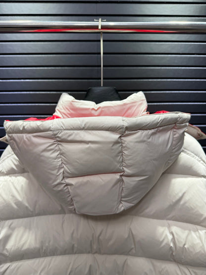Poirier Puffer Jacket In White And Red