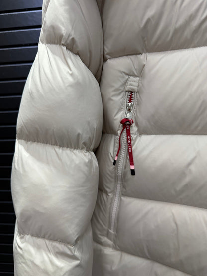 Poirier Puffer Jacket In White And Red