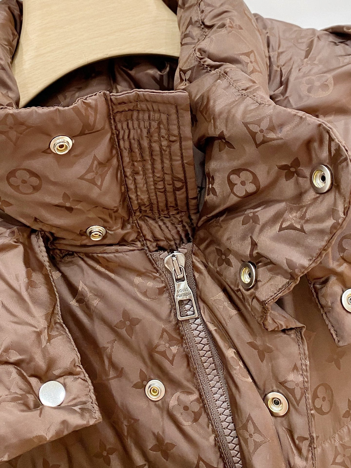 Dark Brown Puffer Jacket Down Blouson