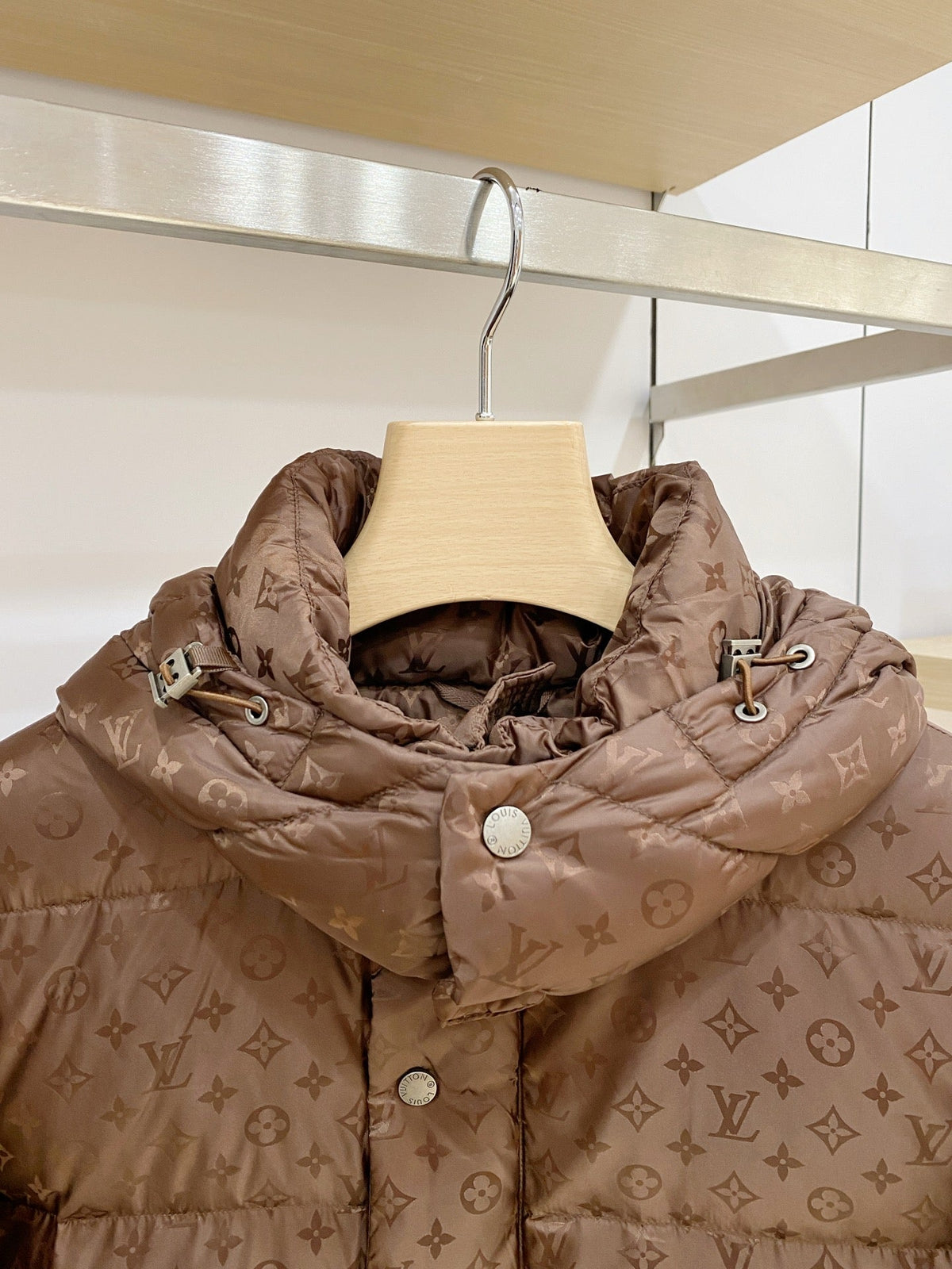 Dark Brown Puffer Jacket Down Blouson