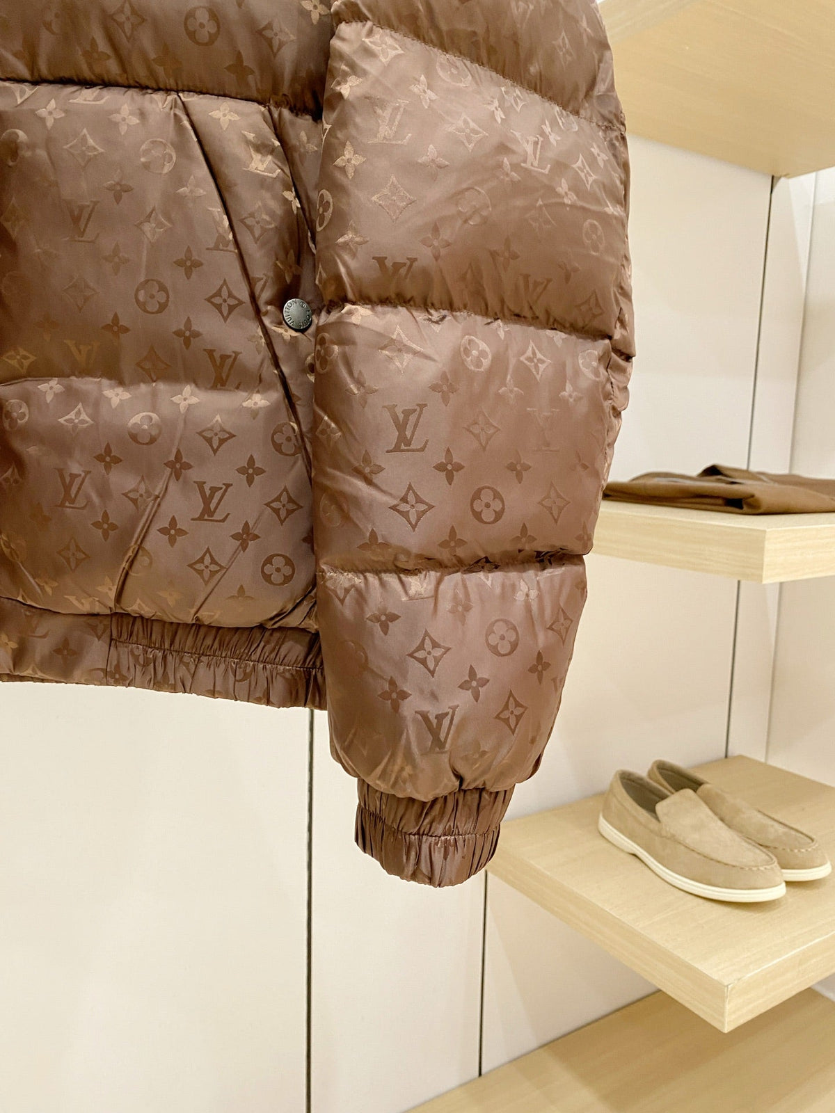 Dark Brown Puffer Jacket Down Blouson