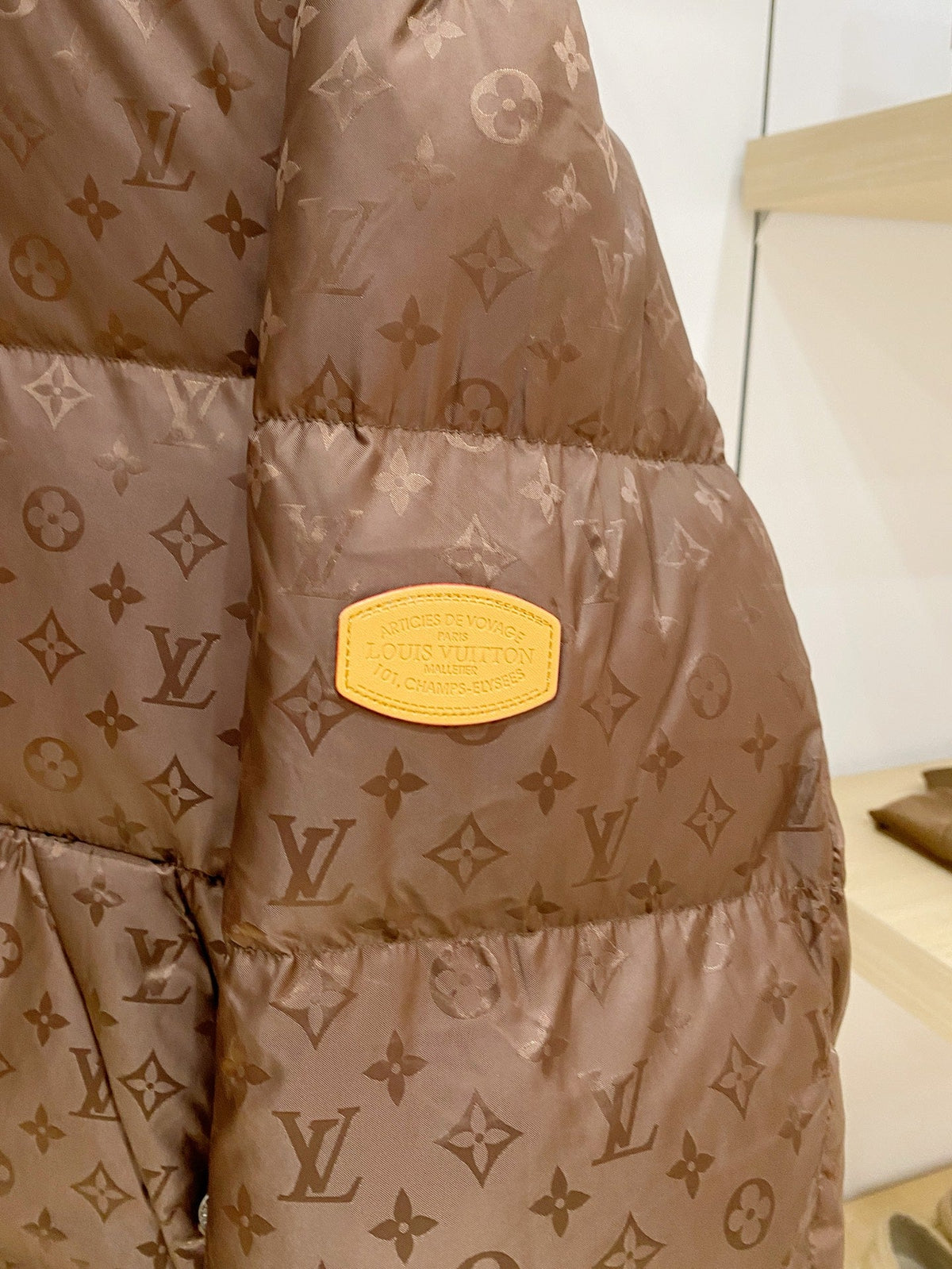 Dark Brown Puffer Jacket Down Blouson